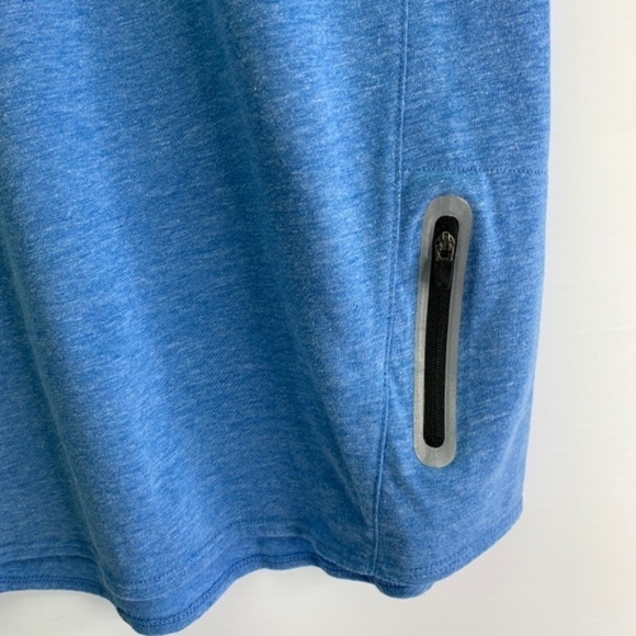 Active & Co Tee Reflective Running T Shirt Mens XL Blue Zip Key Pocket T Shirt - Picture 3 of 8